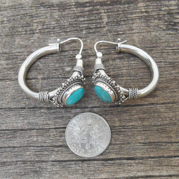 Elegant Sterling Silver Turquoise Earrings