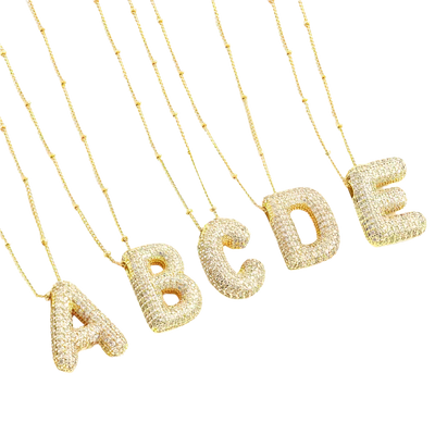 Golden letter initial necklace