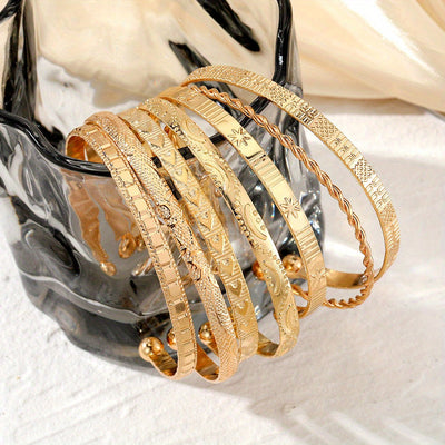 Golden Boho Bangle Bracelet Set
