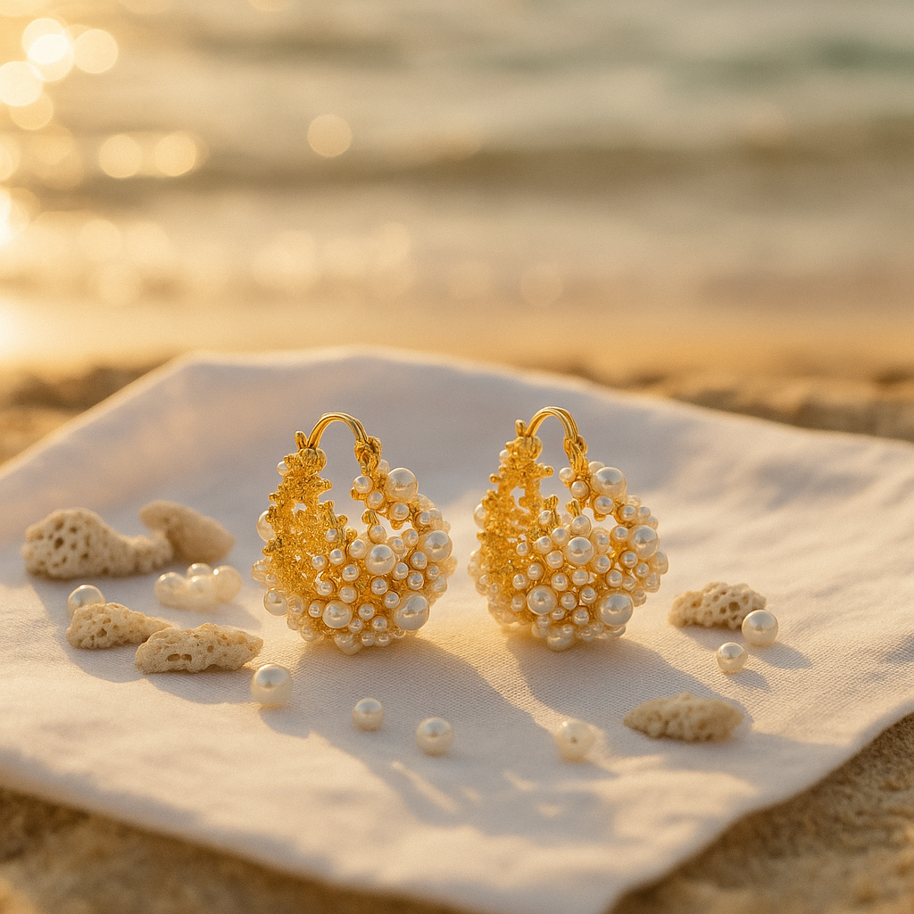 Golden Dawn Pearl Earrings