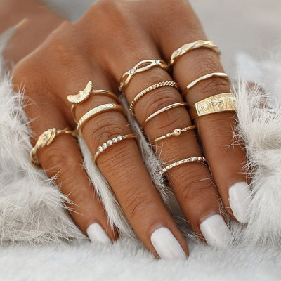 Unique Ring Set: 8 to 12 Pieces