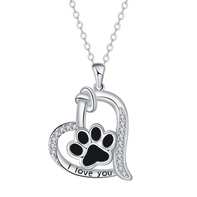 Heartfelt Paw Print Pendant Necklace