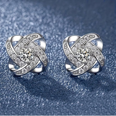 Purple Four-Leaf Clover Earrings