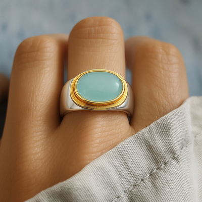 Vintage Green Moonstone Ring