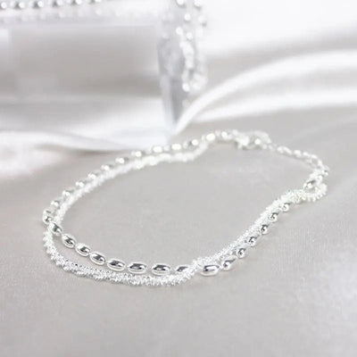 Elegant Silver Bracelet Set with Zirconia Stones