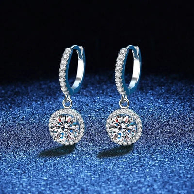 Sterling Silver 1 Carat Moissanite Earrings