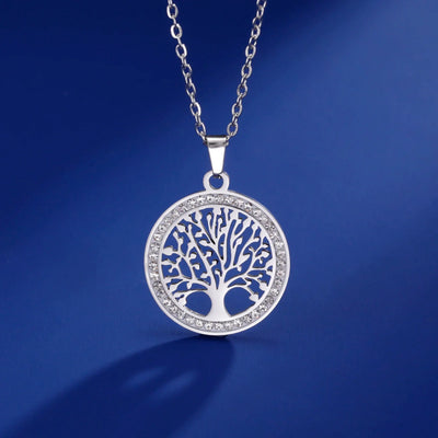 Shining Tree of Life Round Pendant