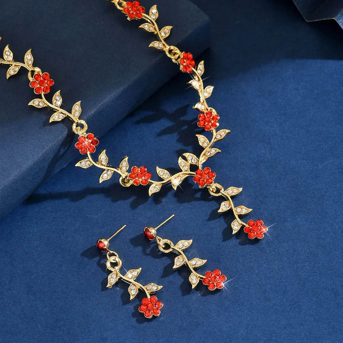 Fashion Flower Necklace & Earring Set