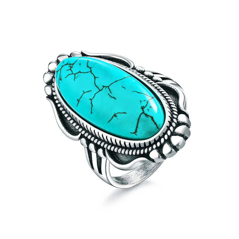 Vintage Sterling Silver Turquoise Statement Ring