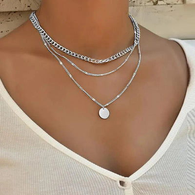 Elegant Gold and Silver Plated Necklace