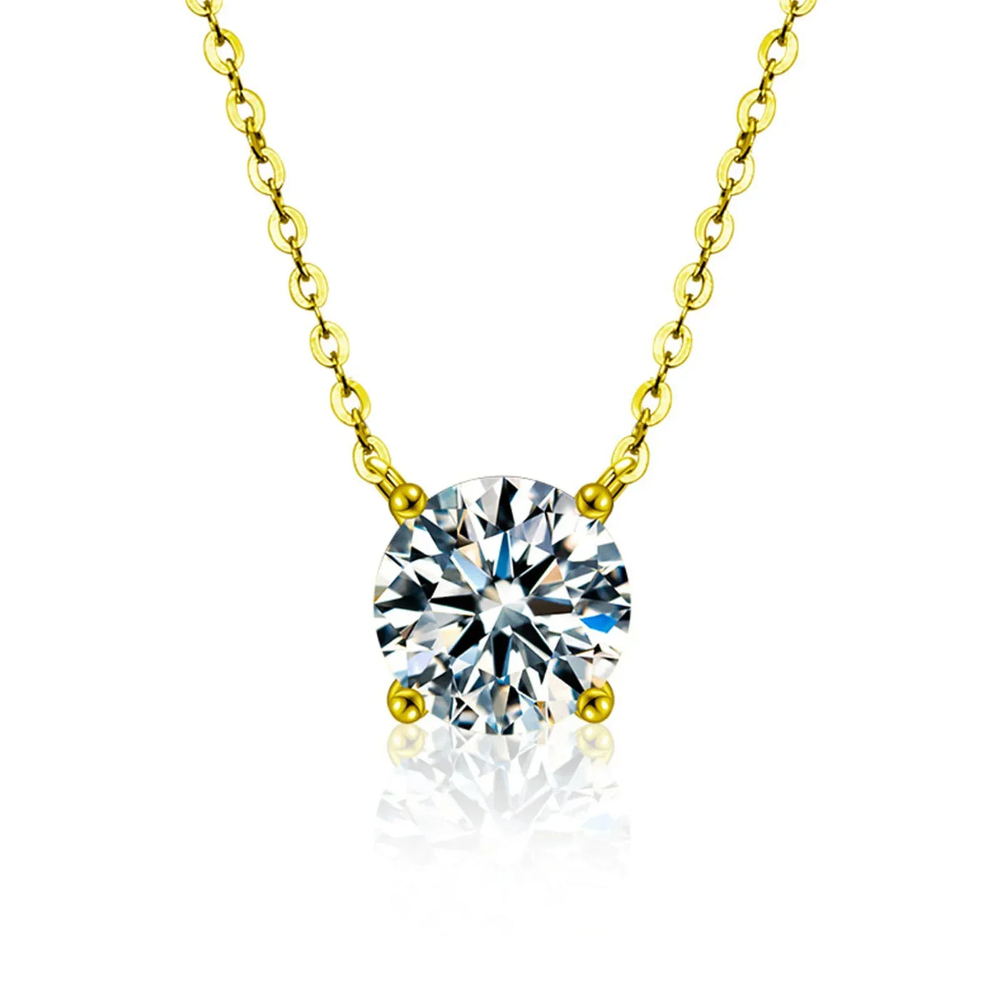 Sterling Silver 18K Gold Plated Zircon Necklace