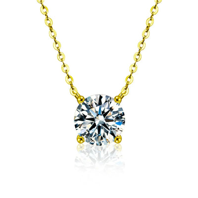 Sterling Silver 18K Gold Plated Zircon Necklace