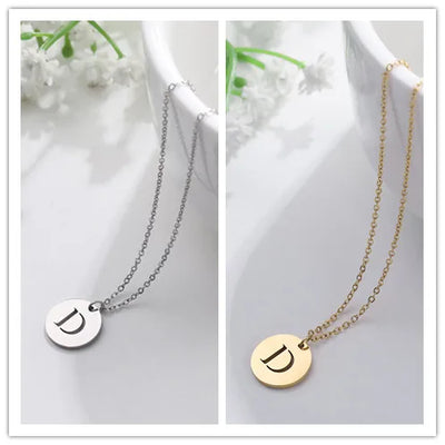 Elegant Gold Letter Pendant Necklace