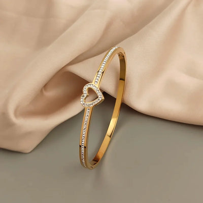 Chic Heart Symbol Charm Bangles
