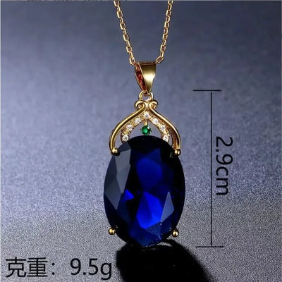 Sophisticated Crystal and Opal Drop Pendant Necklace