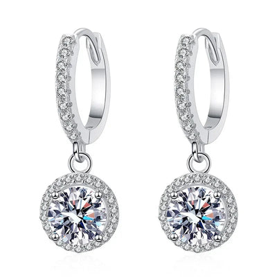 Sterling Silver 1 Carat Moissanite Earrings