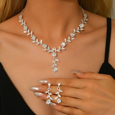 Fashion Flower Necklace & Earring Set