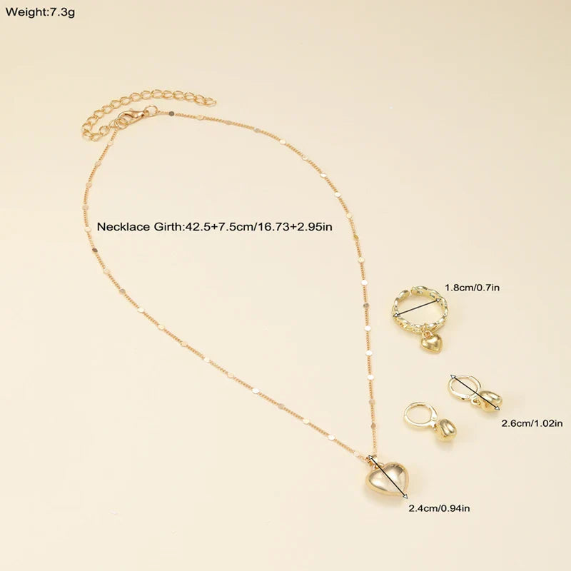 Vintage Love Heart Pendant Set