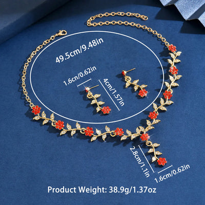 Fashion Flower Necklace & Earring Set