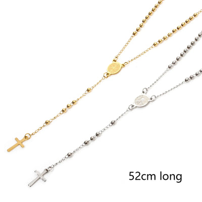 Stainless Steel Rosary Necklace
