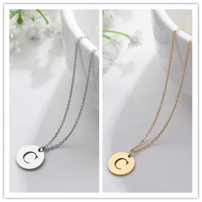 Elegant Gold Letter Pendant Necklace