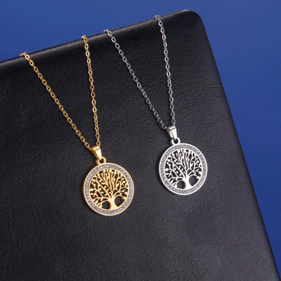 Shining Tree of Life Round Pendant