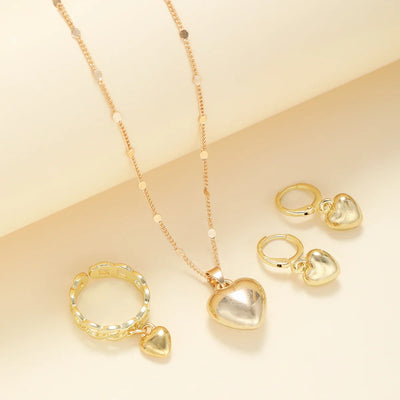 Vintage Love Heart Pendant Set