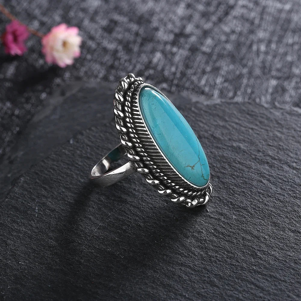 Vintage Sterling Silver Turquoise Statement Ring