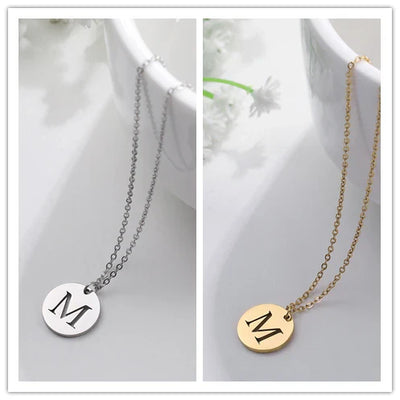 Elegant Gold Letter Pendant Necklace