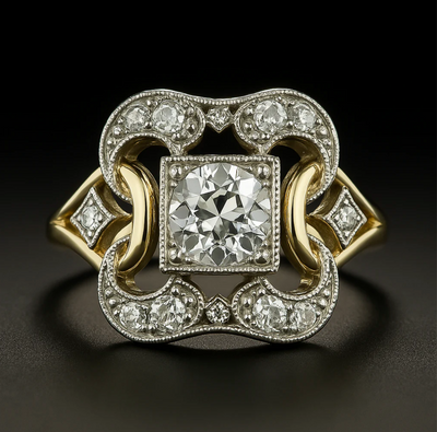 Classic Gold Ring Featuring Vintage Zirconia