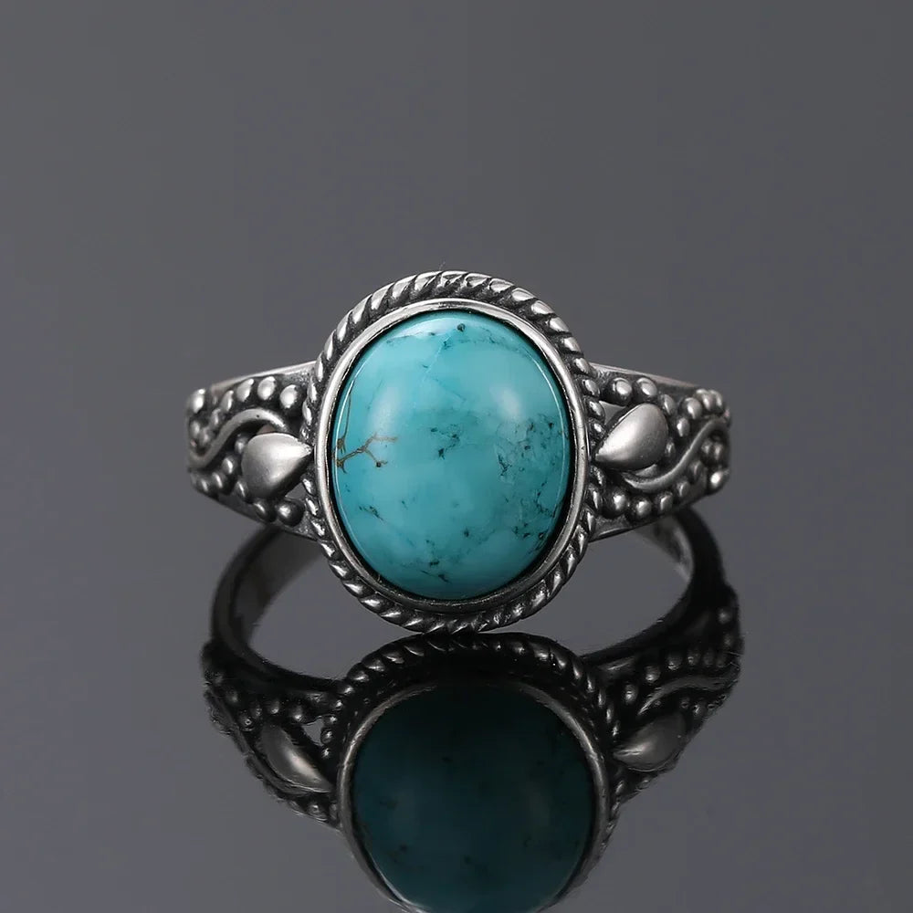 Timeless Silver Oval Turquoise Ring