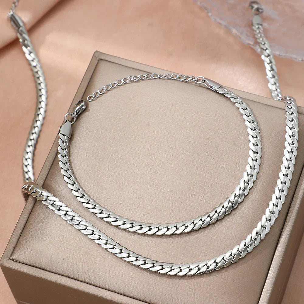 Sophisticated stainless steel plated Chain Set