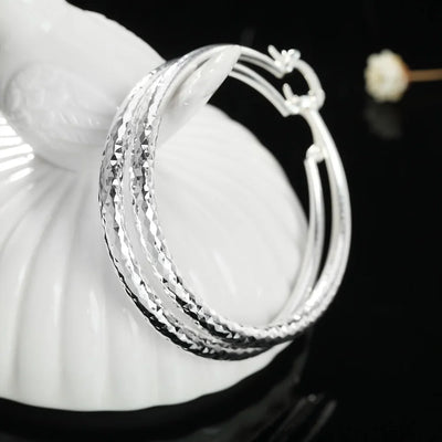 Sterling Silver Circle Hoop Earrings