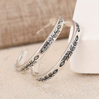 Unique Silvery Hoop Earrings