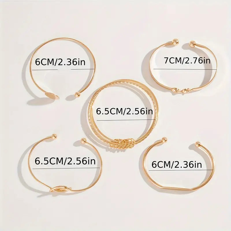Elegant Golden Bracelet Set
