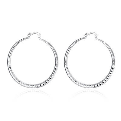 Sterling Silver Circle Hoop Earrings