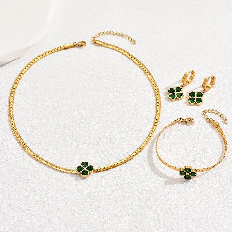 Four Leaf Clover Jewelry Set