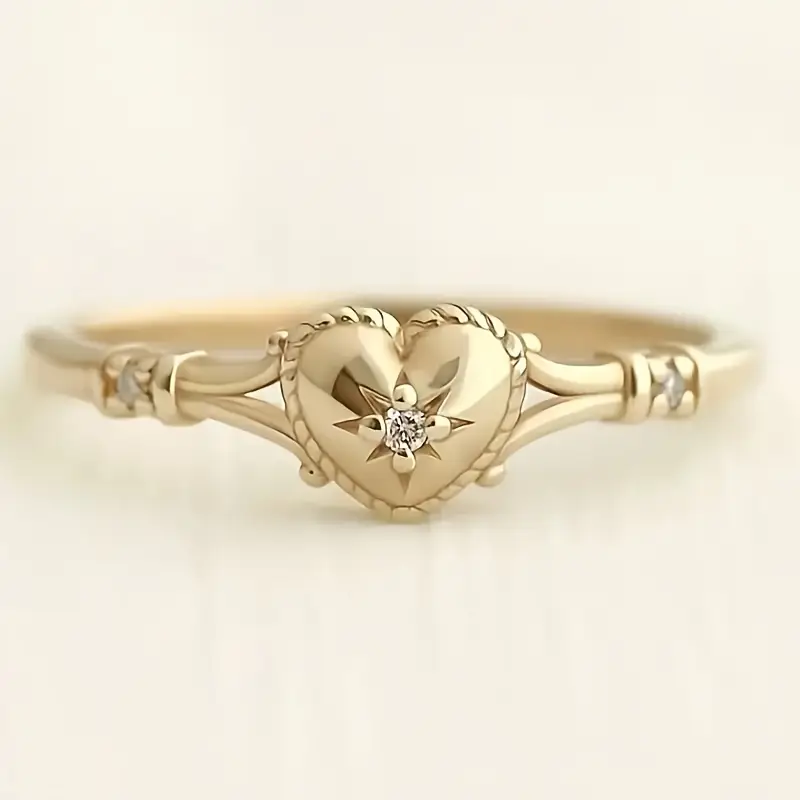 Elegant Gold Heart and Star Ring