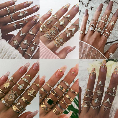 Unique Ring Set: 8 to 12 Pieces